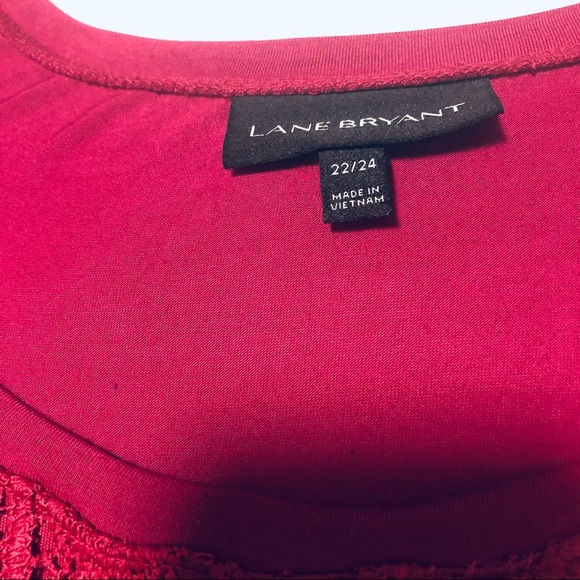 Plus Size 22/24 Lane Bryant Jacquard Lace Tank Top Red - Picture 11 of 11